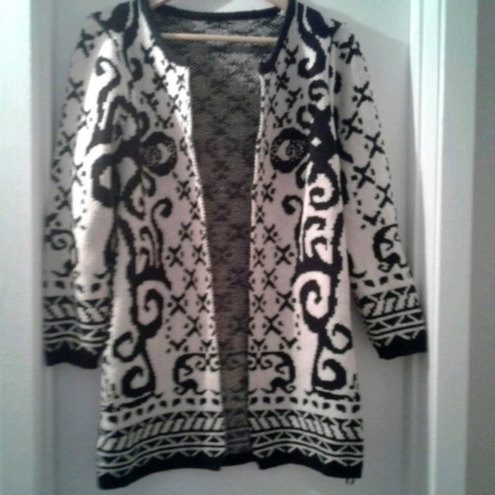 Black and White Serape Sweater